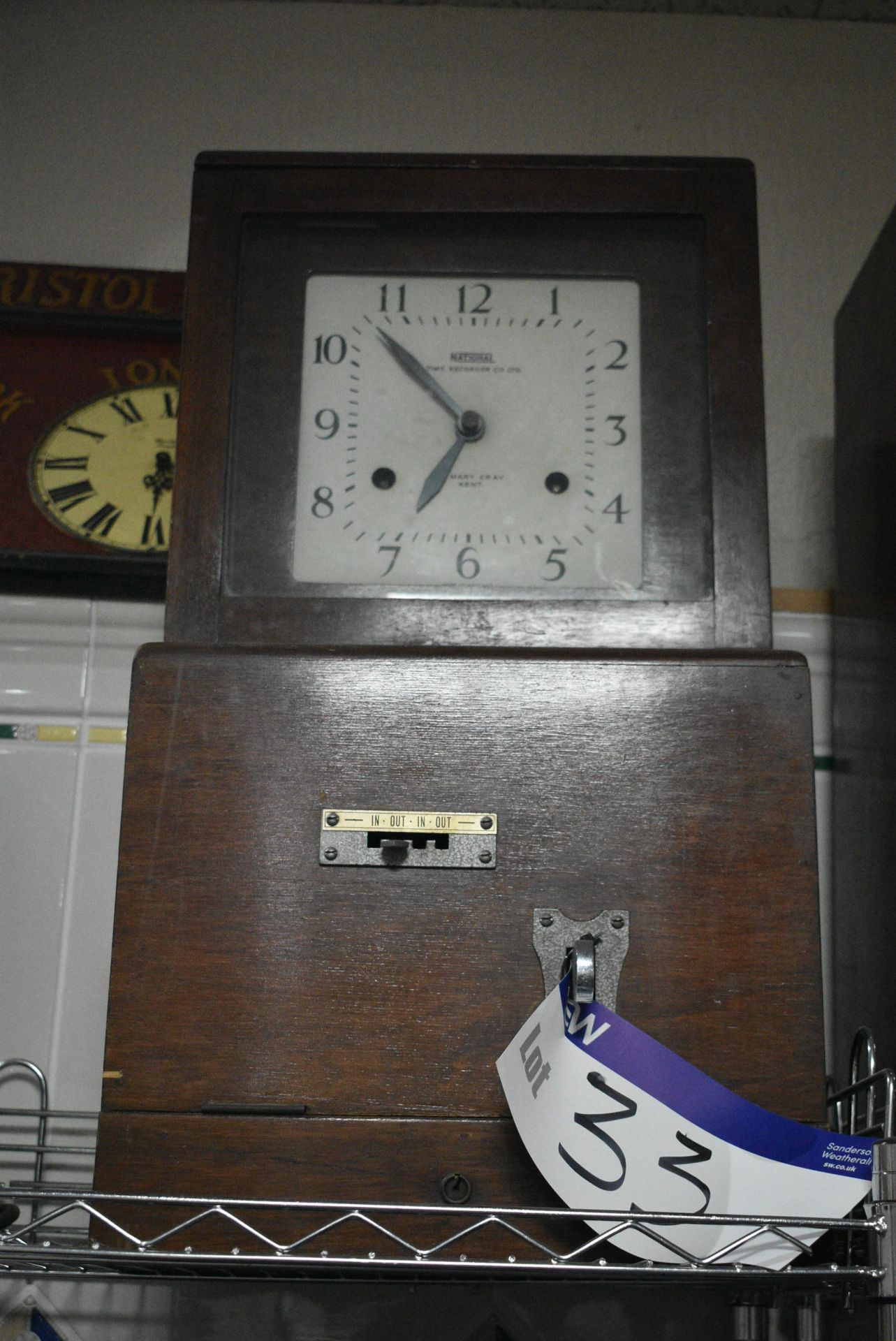 National WOOD CASED TIME CLOCK (note this lot is n