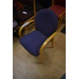 Wood Framed Fabric Upholstered Armchair (note this