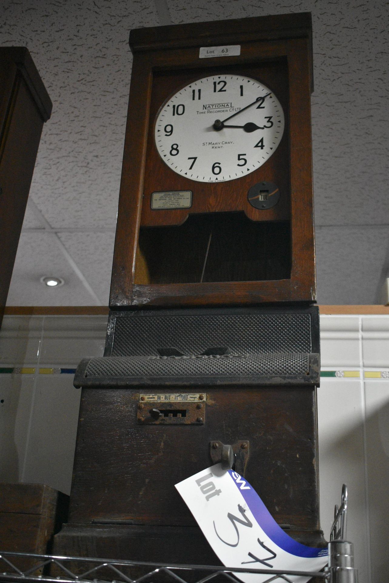 National WOOD CASED TIME CLOCK (note this lot is n