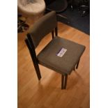 Two Steel Framed Fabric Upholstered Stand Chairs (