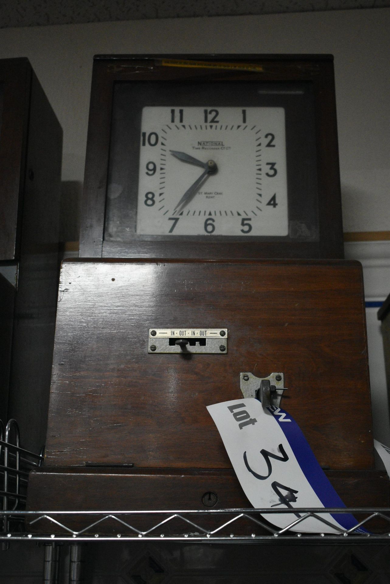 National WOOD CASED TIME CLOCK (note this lot is n