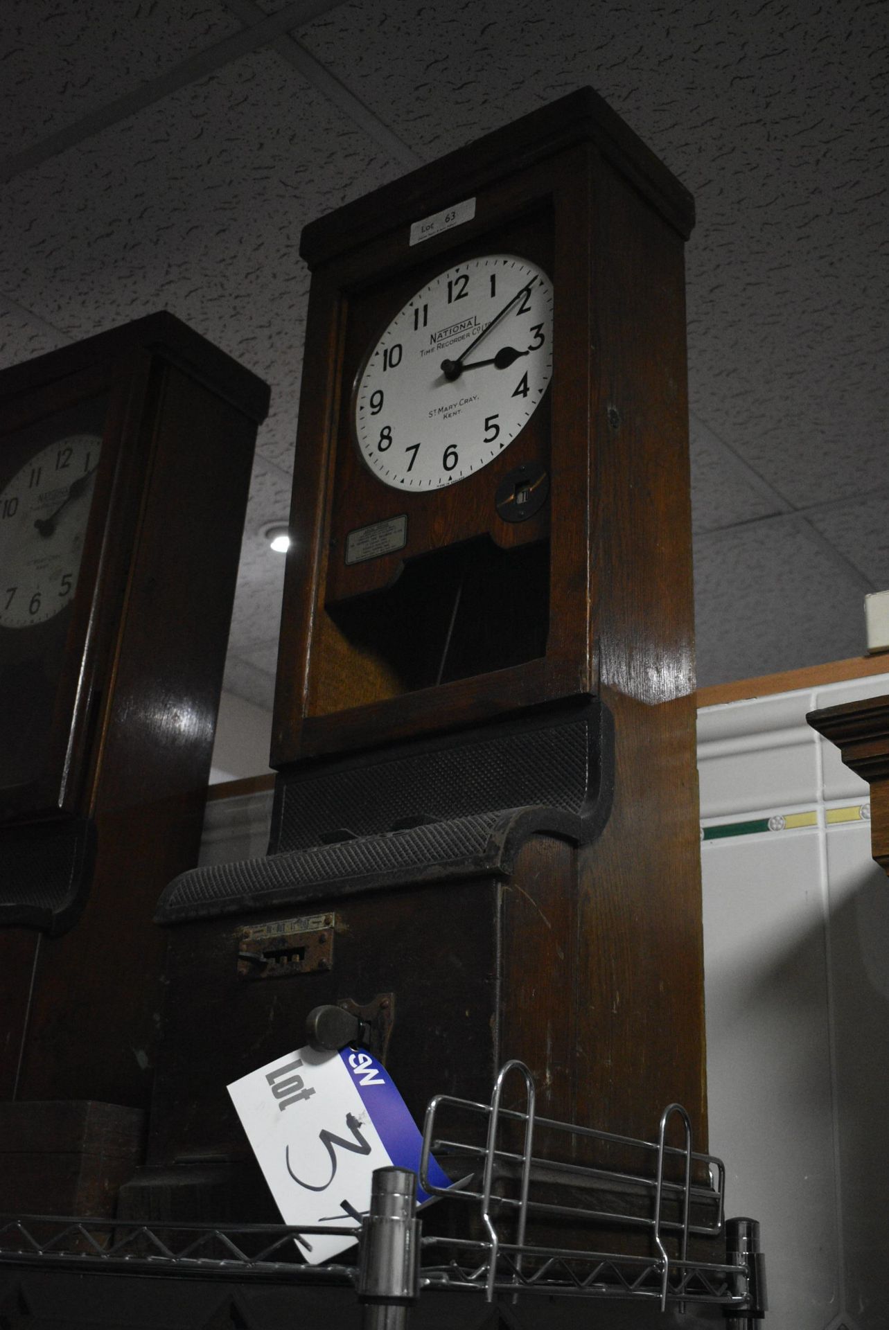 National WOOD CASED TIME CLOCK (note this lot is n - Image 2 of 2