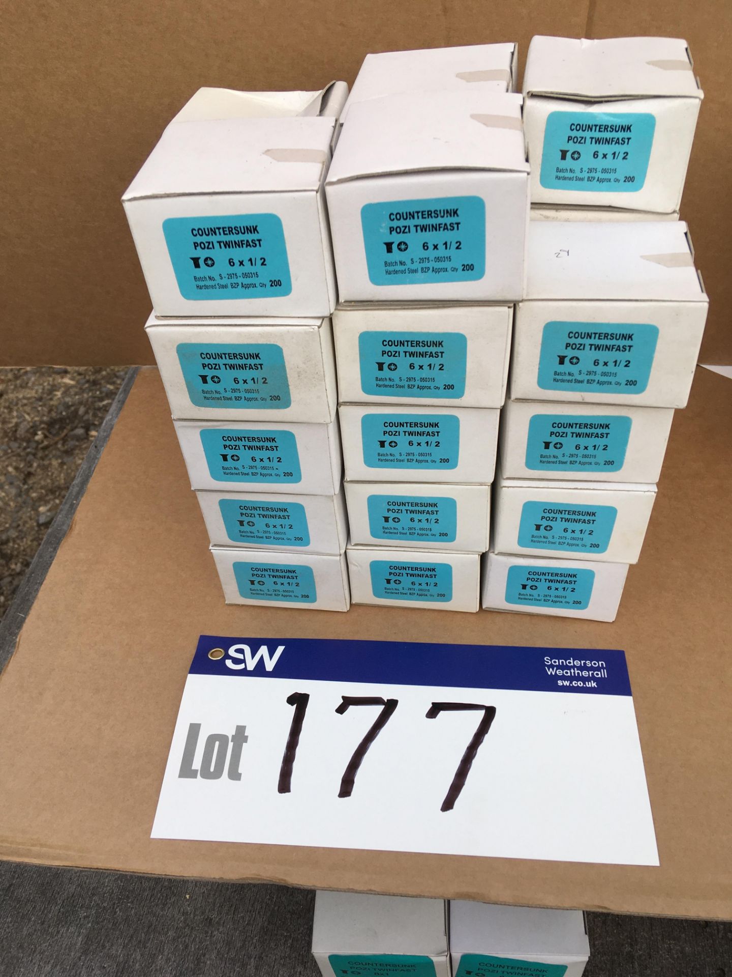 27 Boxes x Pozi Twinfast Screws (5,400), 1/2in x 6 BZ (additional lot to auction catalogue)Please