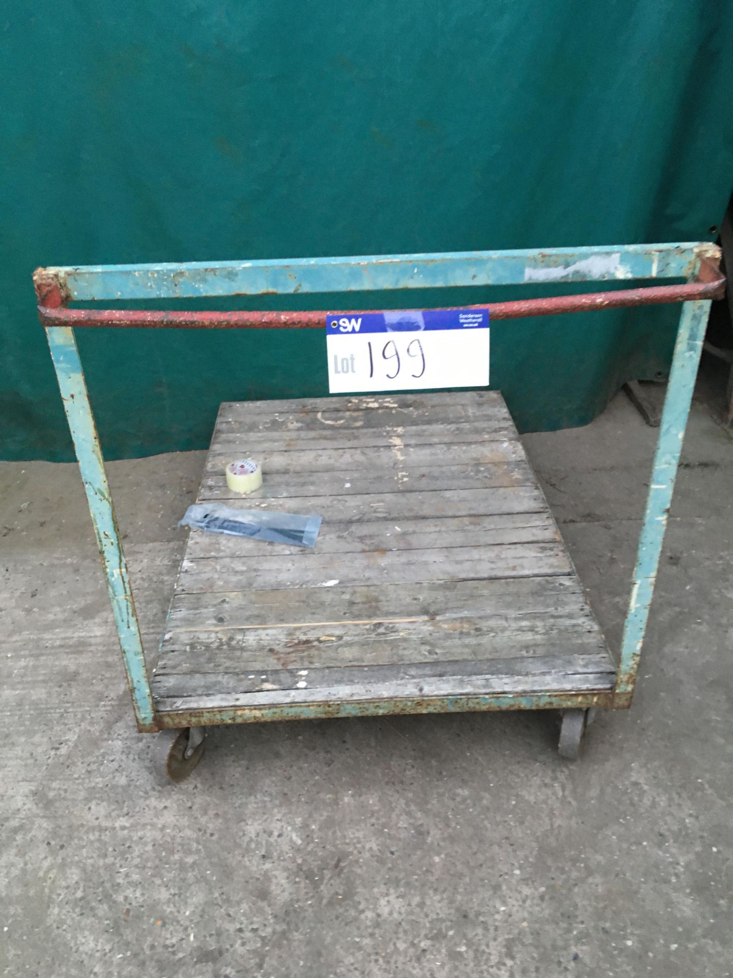 Steel Framed Trolley, approx. 1170mm x 915mm (additional lot to auction catalogue)Please read the