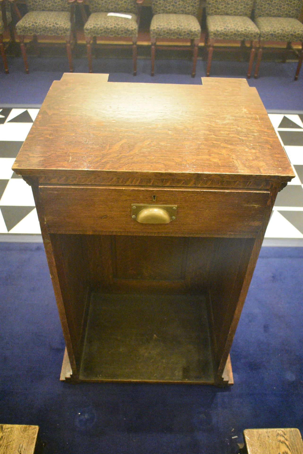 JUNIOR WARDENS’ OAK PEDESTAL, approx. 610mm x 550mm x 980mm highPlease read the following - Image 3 of 4