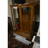 DOUBLE DOOR FRAMED DISPLAY CABINET, approx. 1.12m x 570mm x 1.65 high, with glazed shelving (