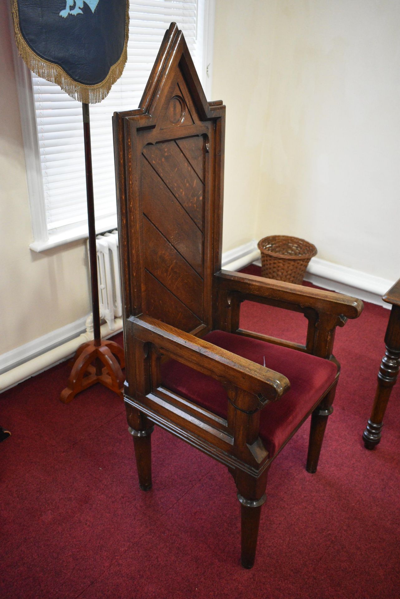 JUNIOR WARDENS’ ARMCHAIR (please note this lot is part of combination lot 75A)Please read the - Image 2 of 4