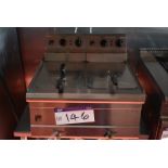 Parry STAINLESS STEEL ELECTRIC TWIN FAT FRYER, with stainless steel benchPlease read the following