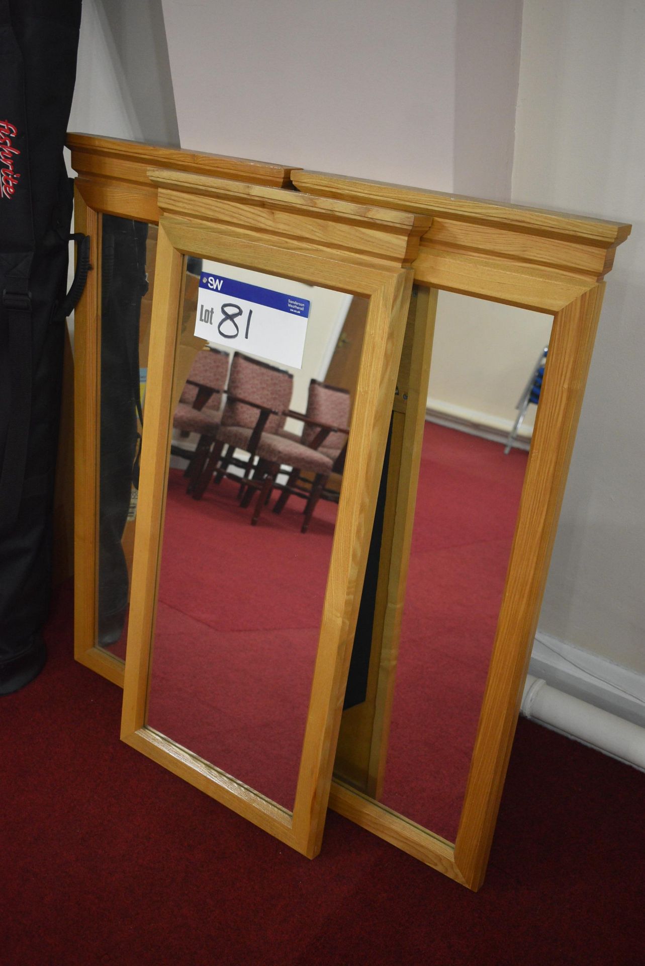 Three Wood Framed Mirrors, each approx. 480mm x 1020mm highPlease read the following important