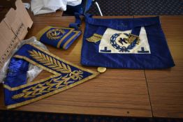 Two Grand Lodge Dress & Undress Aprons, with gauntlet (all Deacon)Please read the following