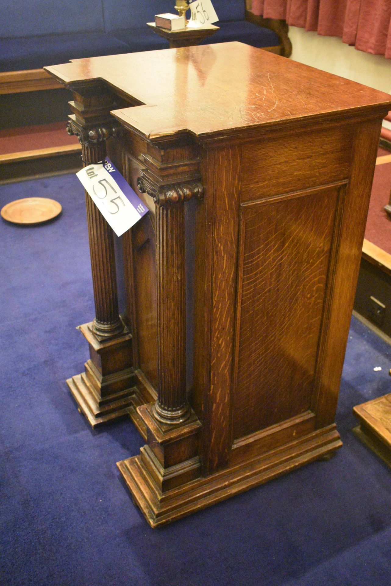 WORSHIPFUL MASTERS’ OAK PEDESTAL, approx. 670mm x 650mm x 1050mm highPlease read the following - Image 2 of 5