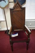 JUNIOR WARDENS’ ARMCHAIR (please note this lot is part of combination lot 75A)Please read the