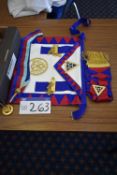 Provincial Chapter Apron, Sash & Collarette, assistant DC deputy aprons and sashes as set