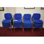 20 Steel Framed Blue Fabric Upholstered Stacking Stand ChairsPlease read the following important