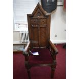 SENIOR WARDENS’ ARMCHAIR (please note this lot is part of combination lot 75A)Please read the