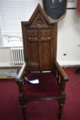 SENIOR WARDENS’ ARMCHAIR (please note this lot is part of combination lot 75A)Please read the