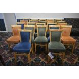 Approx. 22 Fabric Upholstered Wood Framed Stand Chairs (note – no fire labels underneath)Please read