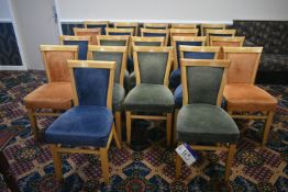 Approx. 22 Fabric Upholstered Wood Framed Stand Chairs (note – no fire labels underneath)Please read