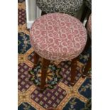 Four Wood Framed Fabric Upholstered Stools (note – no fire safety labels to underneath)Please read