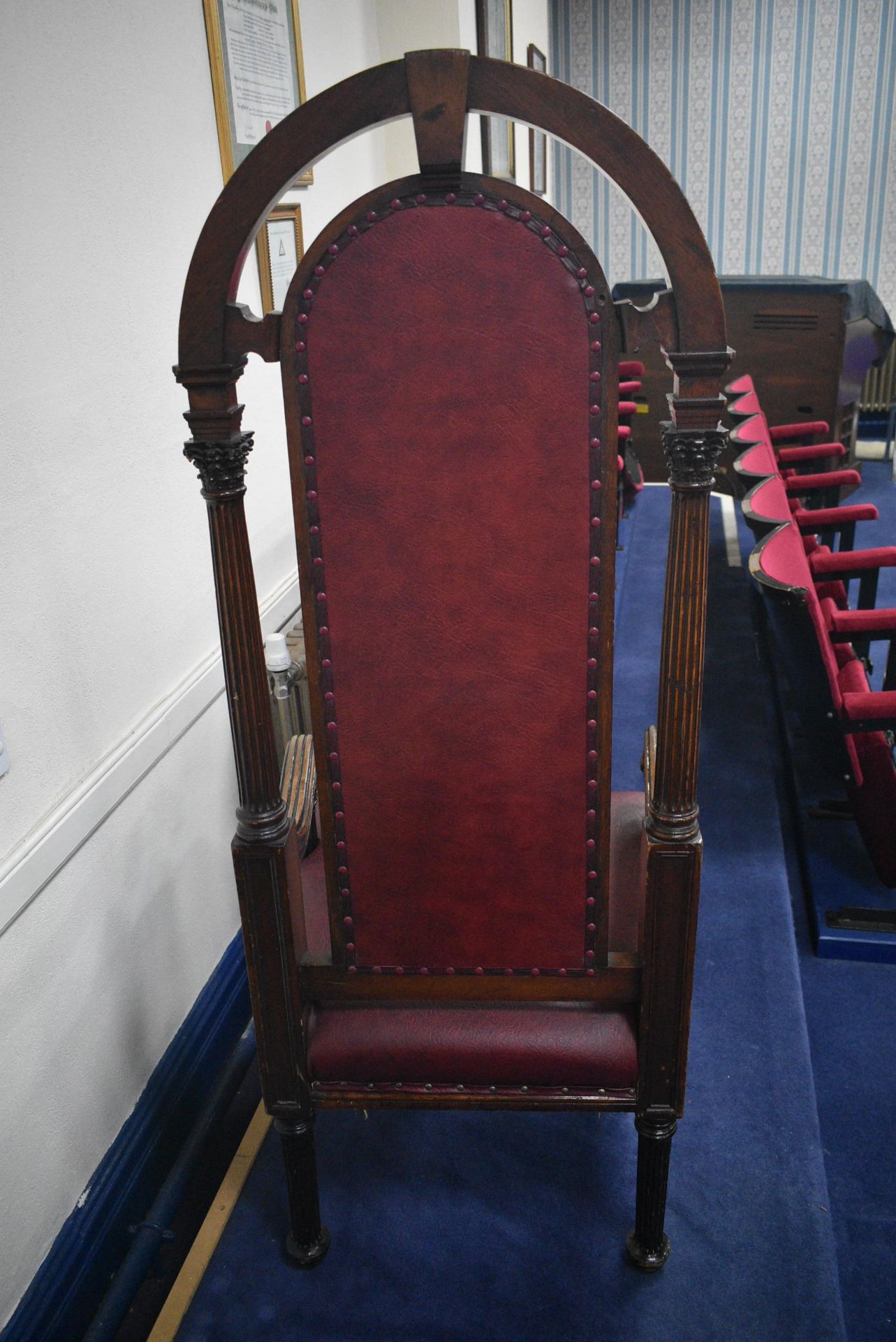 LEATHER JUNIOR WARDENS’ ARMCHAIR (please note this lot is part of combination lot 10A)Please read - Image 4 of 4