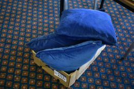 Five Blue Velvet CushionsPlease read the following important notes:- ***Overseas buyers - All lots