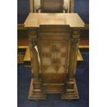 JUNIOR WARDENS’ OAK PEDESTAL, approx. 610mm x 550mm x 980mm highPlease read the following