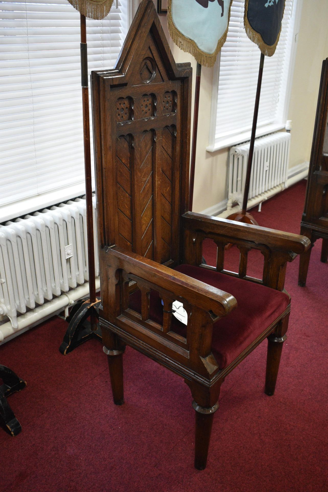 WORSHIPFUL MASTERS’ ARMCHAIR (please note this lot is part of combination lot 75A)Please read the - Image 3 of 4