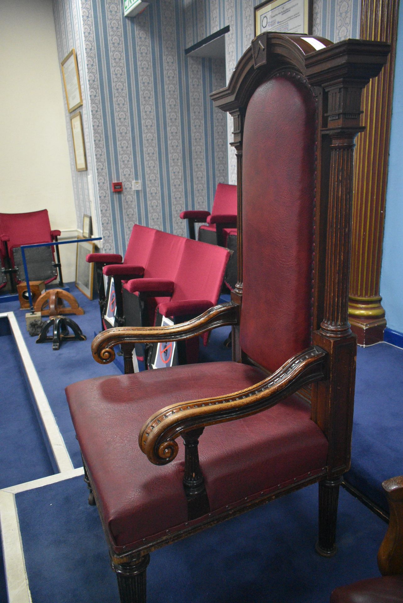 LEATHER UPHOLSTERED WORSHIPFUL MASTERS’ ARMCHAIR (please note this lot is part of combination lot - Image 3 of 3