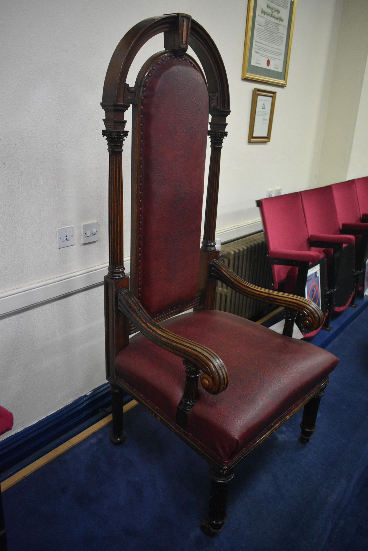 LEATHER JUNIOR WARDENS’ ARMCHAIR (please note this lot is part of combination lot 10A)Please read - Image 3 of 4