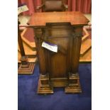 WORSHIPFUL MASTERS’ OAK PEDESTAL, approx. 670mm x 650mm x 1050mm highPlease read the following