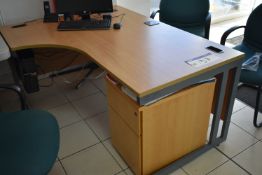 Cantilever Framed Desk, with two drawer pedestal (computer and telephone excluded)Please read the