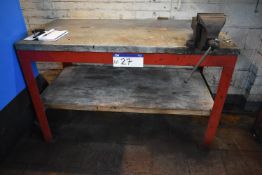 Steel Framed Bench, 1.52m x 760mm, with 150mm jaw engineers bench vicePlease read the following