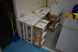 Assorted Timber Benches, in corner of roomPlease read the following important notes:- ***Overseas