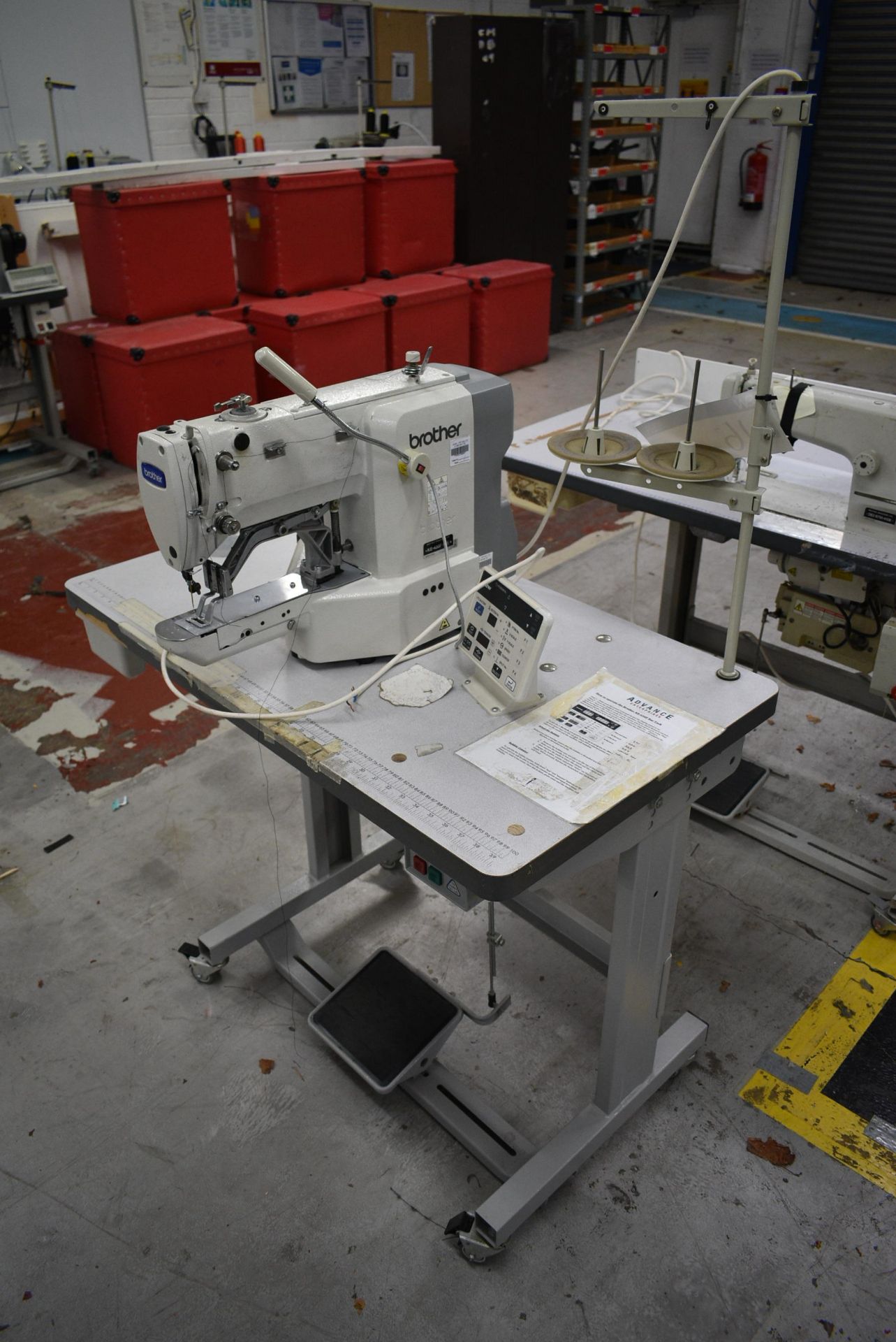 Brother KE-430F-05 BAR TACK SEWING MACHINE, serial no. F1Z28025, with KX430F control, electric motor - Image 2 of 7