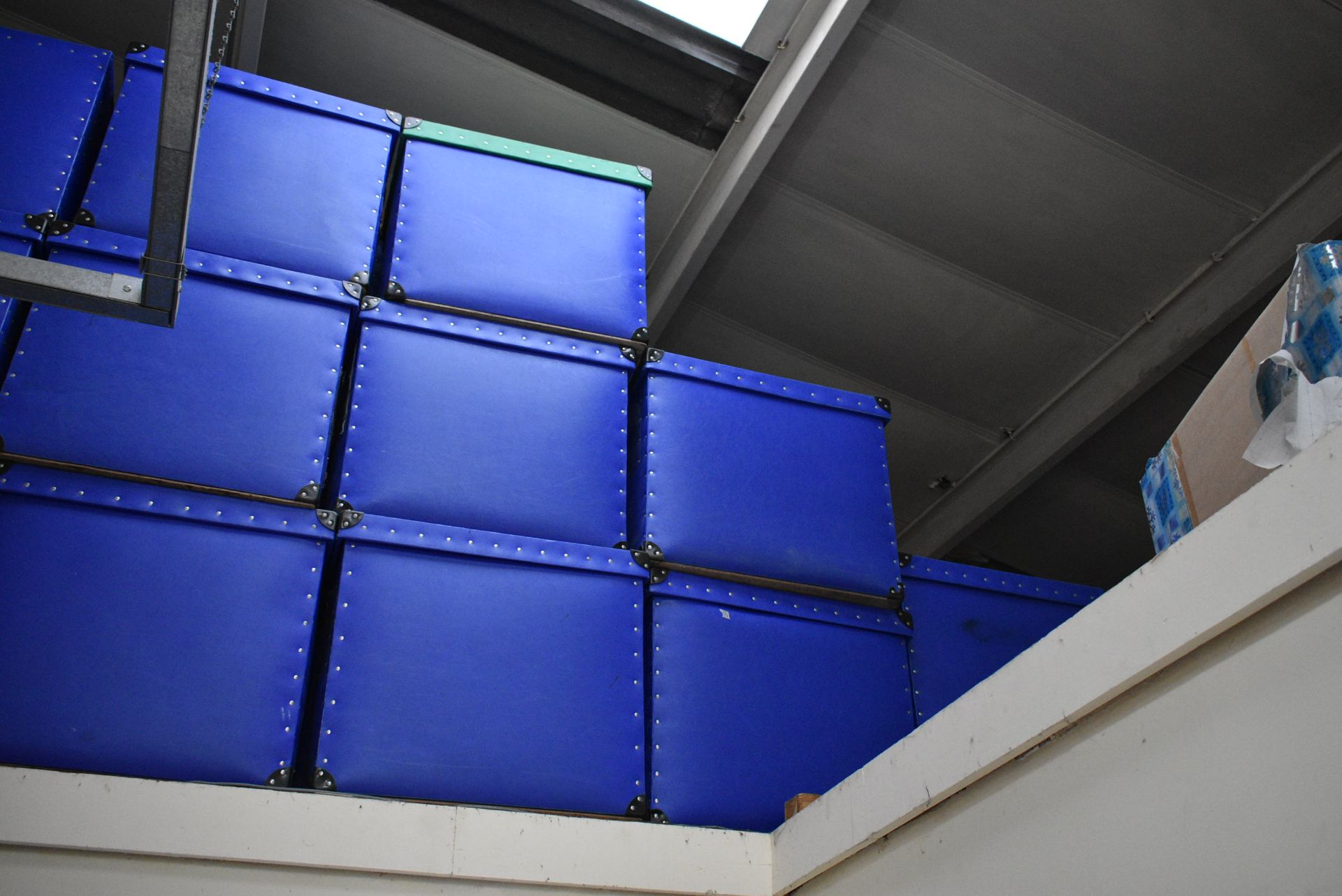Approx. 20 Plastic Storage Boxes, approx. 600mm x 340mm x 550mm (blue)Please read the following