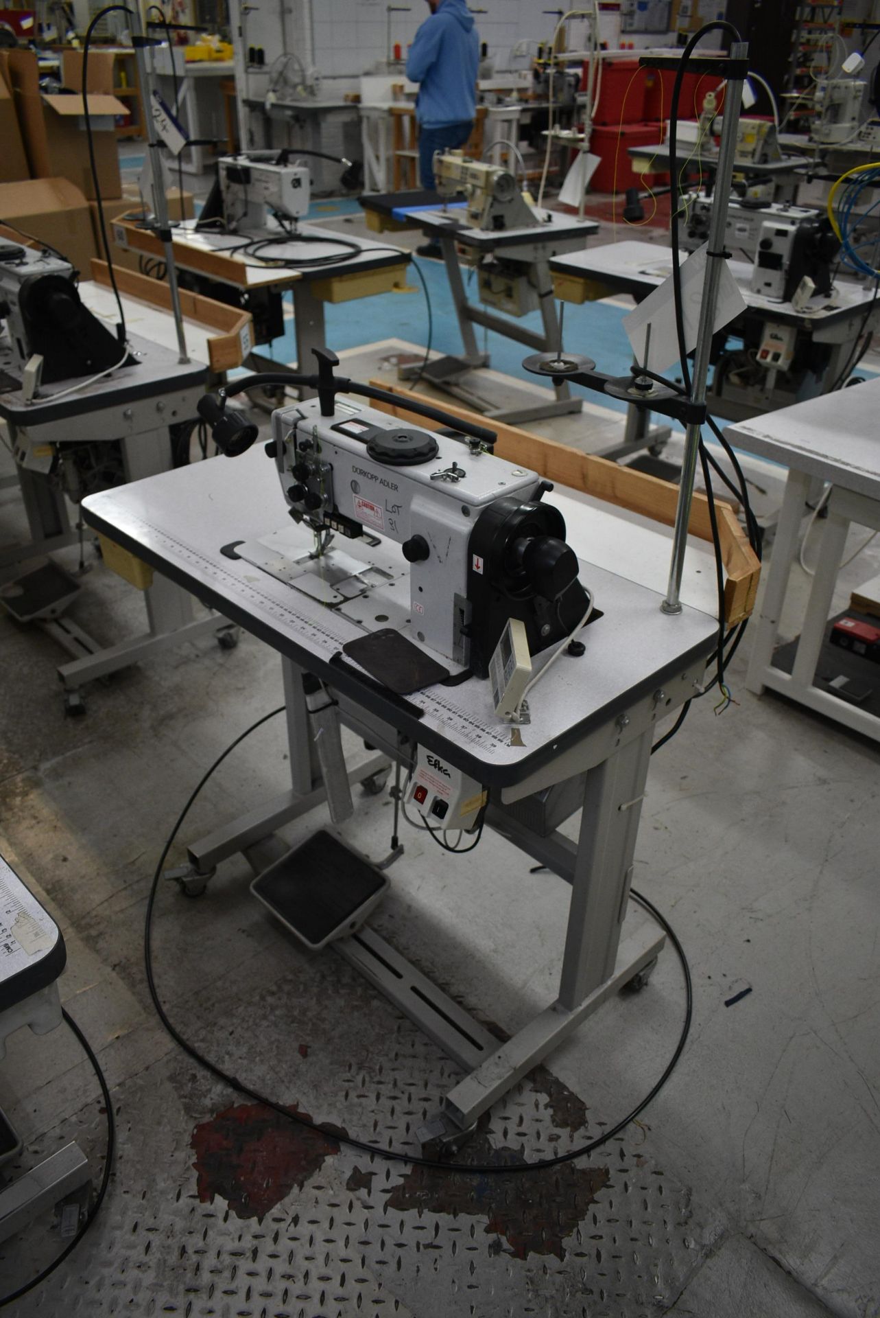 Durkopp Adler 0767 990015 767-FA-373-RAP FLAT BED SEWING MACHINE, serial no. 0767834762, with Efka