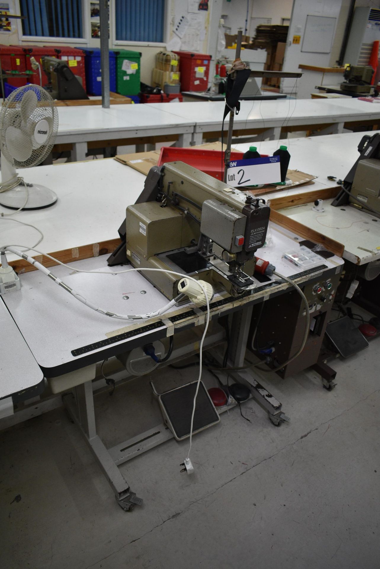 Mitsubishi PLK-0804 PROGRAMMABLE SEWING MACHINE, serial no. 641843, Limi-Stop Z electric motor and - Image 2 of 8