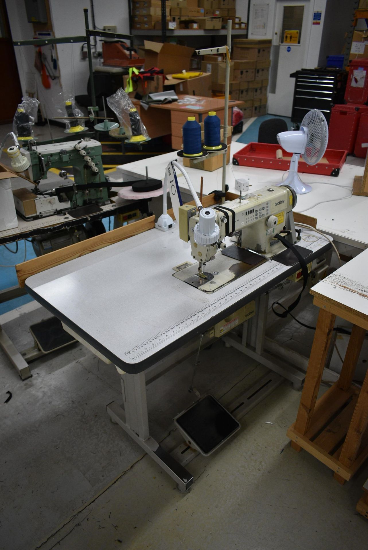 Brother F-40 DB2-B755-403A MARK III FLAT BED SEWING MACHINE, serial no. 417035550, with EC2 control,