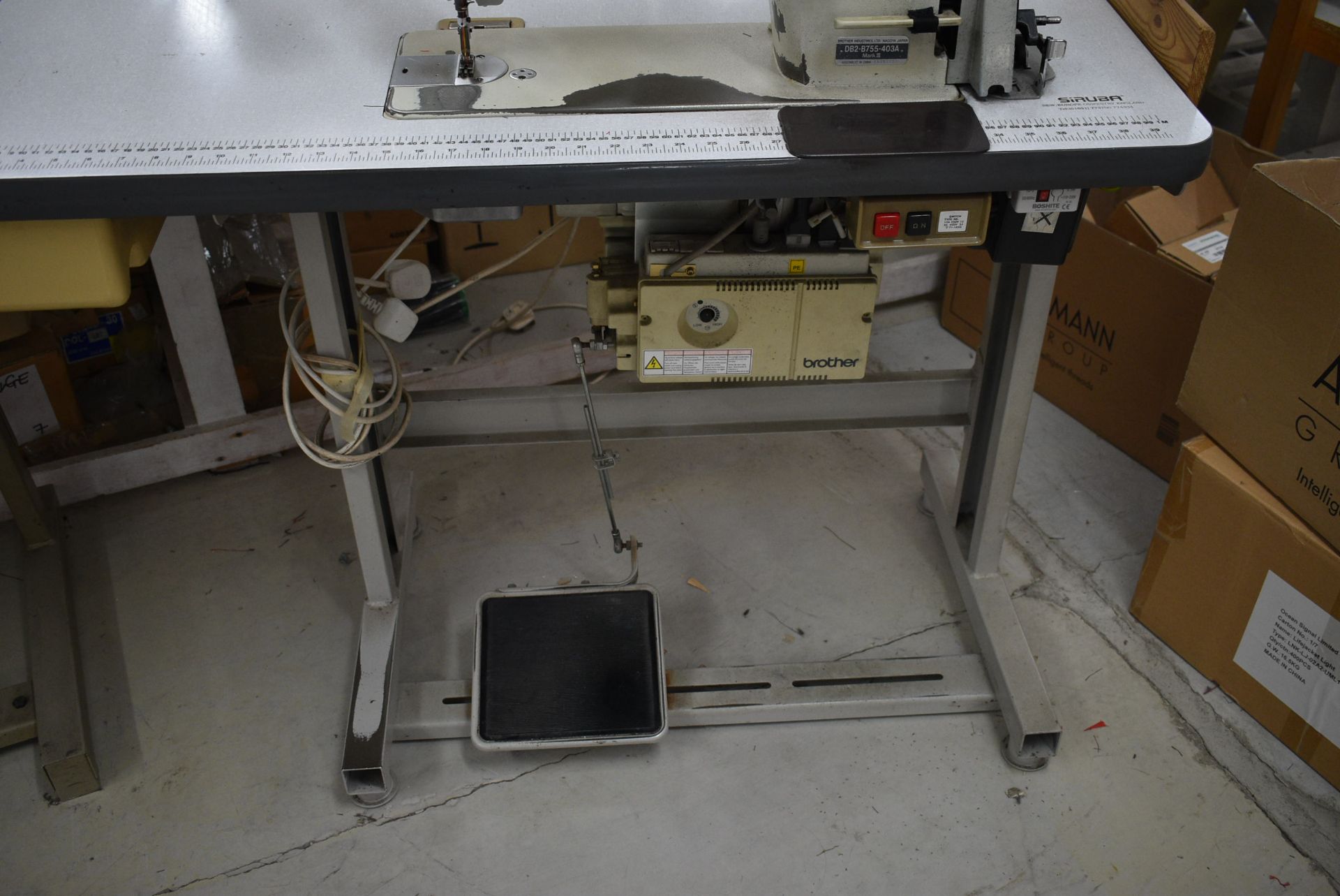 Brother DB2-B755-403A MARK III SINGLE NEEDLE FLAT BED SEWING MACHINE, serial no. K6057794, with MD- - Image 5 of 7