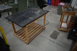 Assorted Timber Benches & Steel Framed Table, as set out in one area (contents excluded)Please