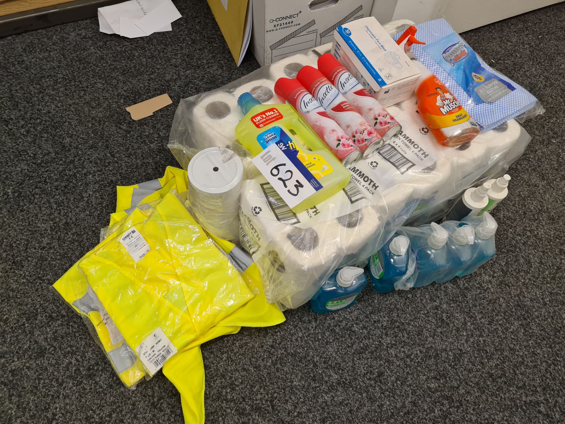 Quantity of Cleaning Products & Hi-Vis Vests, as s