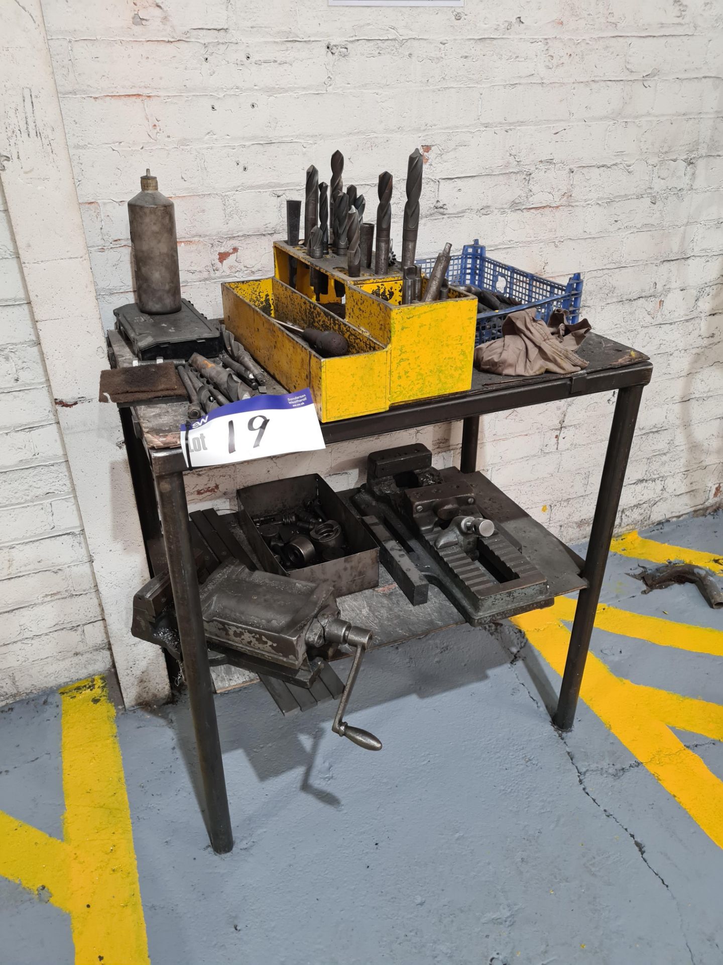 Two Machine Vices & Quantity of Drill Bits, as set