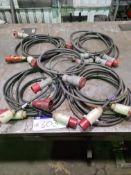 Nine Various 3-Phase Extension Cables