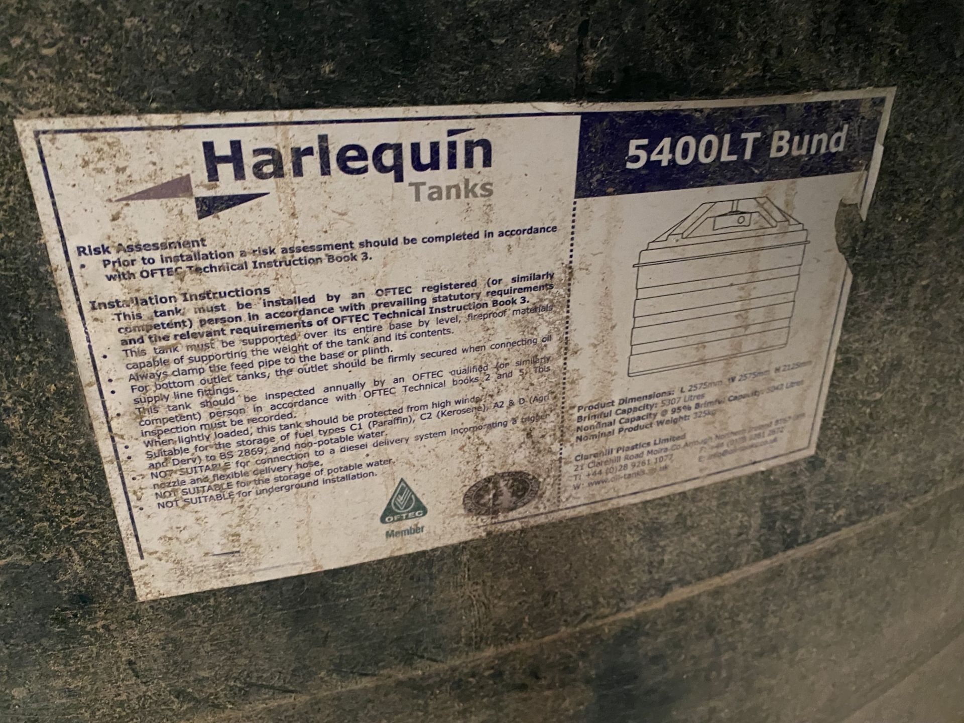 Harlequin 5400 litre BUNDED STORAGE TANK (Master G - Image 2 of 4