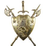 Renaissance Revival Metal Coat of Arms Shield