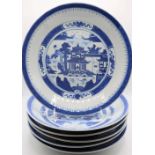 (6) Blue and White Chinese Plates