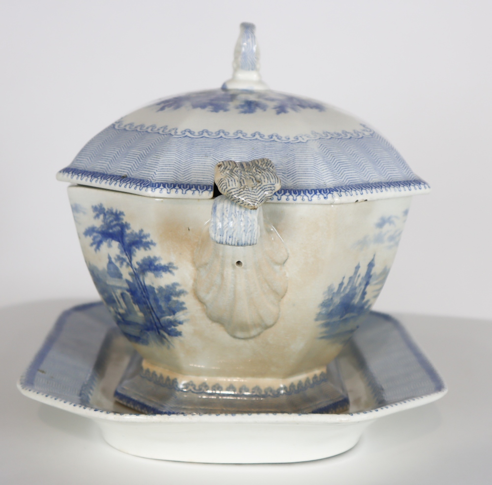 Rock Stone Blue & White Tureen with Ladle - Image 5 of 14