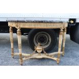 Antique Continental Gilt Marble Top Console