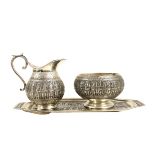 Antique Three Piece Silver Relief Set