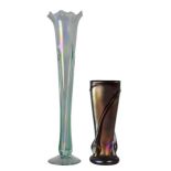 (2) Signed Art Glass Vases